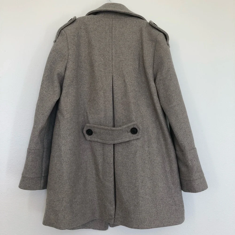 Zara Trafaluc Outerwear Gray Pea Coat - Picture 2 of 7